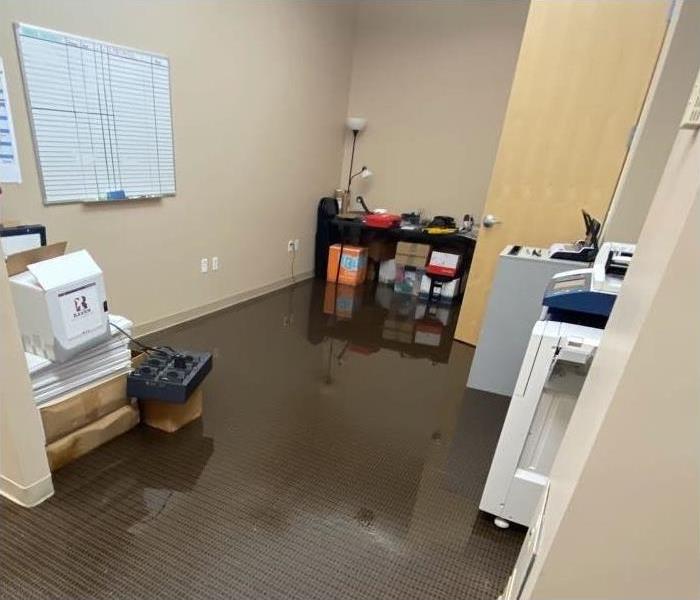 commercial room with water damage 