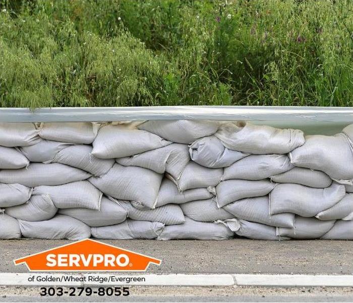 A pile of sandbags is shown.