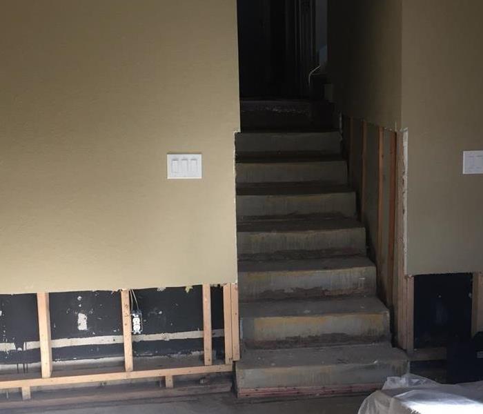 stairwell with flood cut